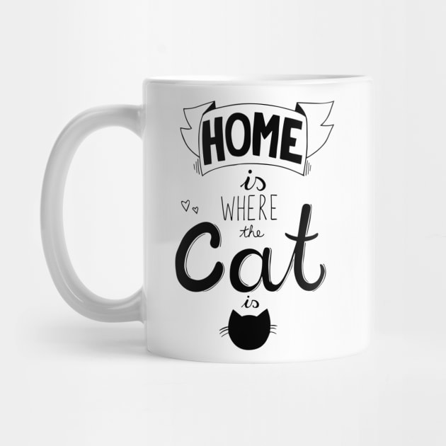 Home is where the cat is funny cat lover quote by Darksavage
